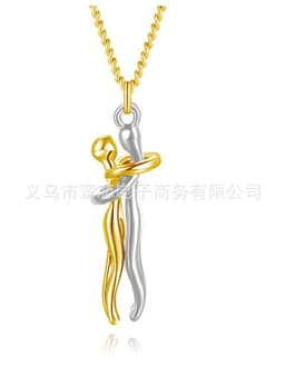 image-European American Couple Large Necklace Black Clavicle Chain