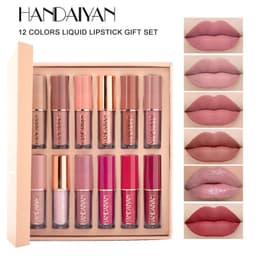 image-HANDAIYAN 12 Color Lip Gloss Set Matte Non-Stick