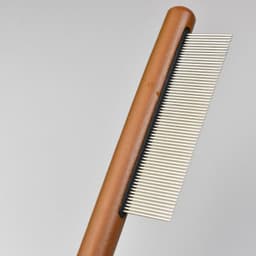 image-Pet Needle Comb for Cats - Solid Wood Handle Flea & Floating Hair Removal