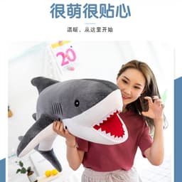 image-Shark Plush Toy Crystal Super Soft Pillow Doll 140cm Grey