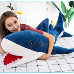 image-Shark Plush Toy Crystal Super Soft Pillow Doll 140cm Grey