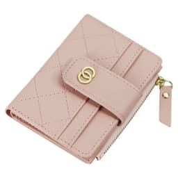 image-LENGRUI Women's Plaid PU Leather Wallet Short Bifold Card Holder
