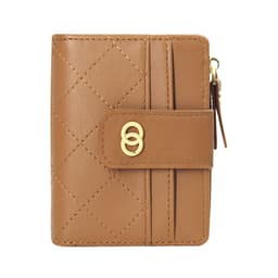 image-LENGRUI Women's Plaid PU Leather Wallet Short Bifold Card Holder