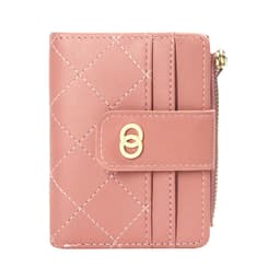 image-LENGRUI Women's Plaid PU Leather Wallet Short Bifold Card Holder