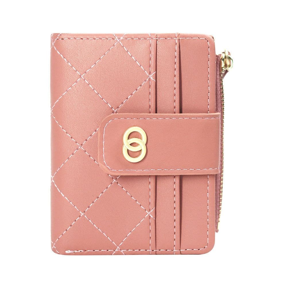 image-LENGRUI Women's Plaid PU Leather Wallet Short Bifold Card Holder