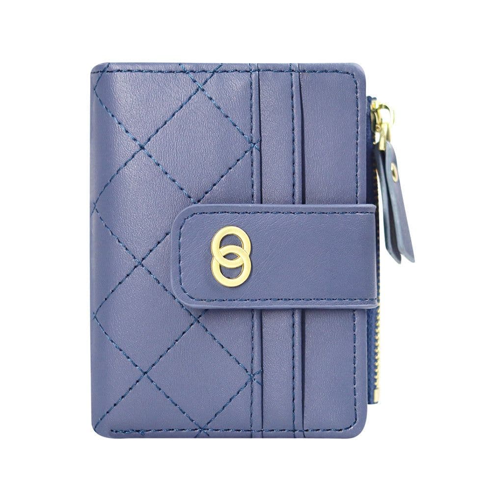image-LENGRUI Women's Plaid PU Leather Wallet Short Bifold Card Holder