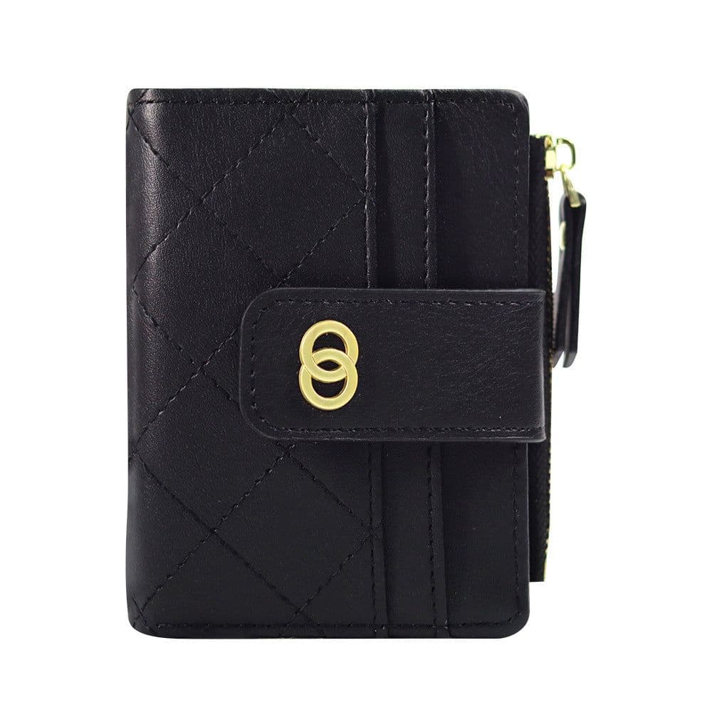 image-LENGRUI Women's Plaid PU Leather Wallet Short Bifold Card Holder
