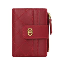 image-LENGRUI Women's Plaid PU Leather Wallet Short Bifold Card Holder