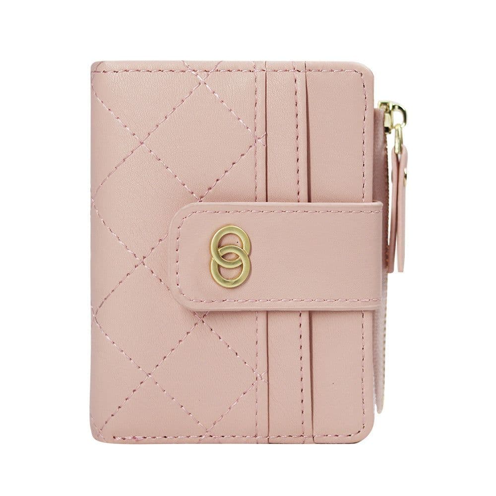 image-LENGRUI Women's Plaid PU Leather Wallet Short Bifold Card Holder