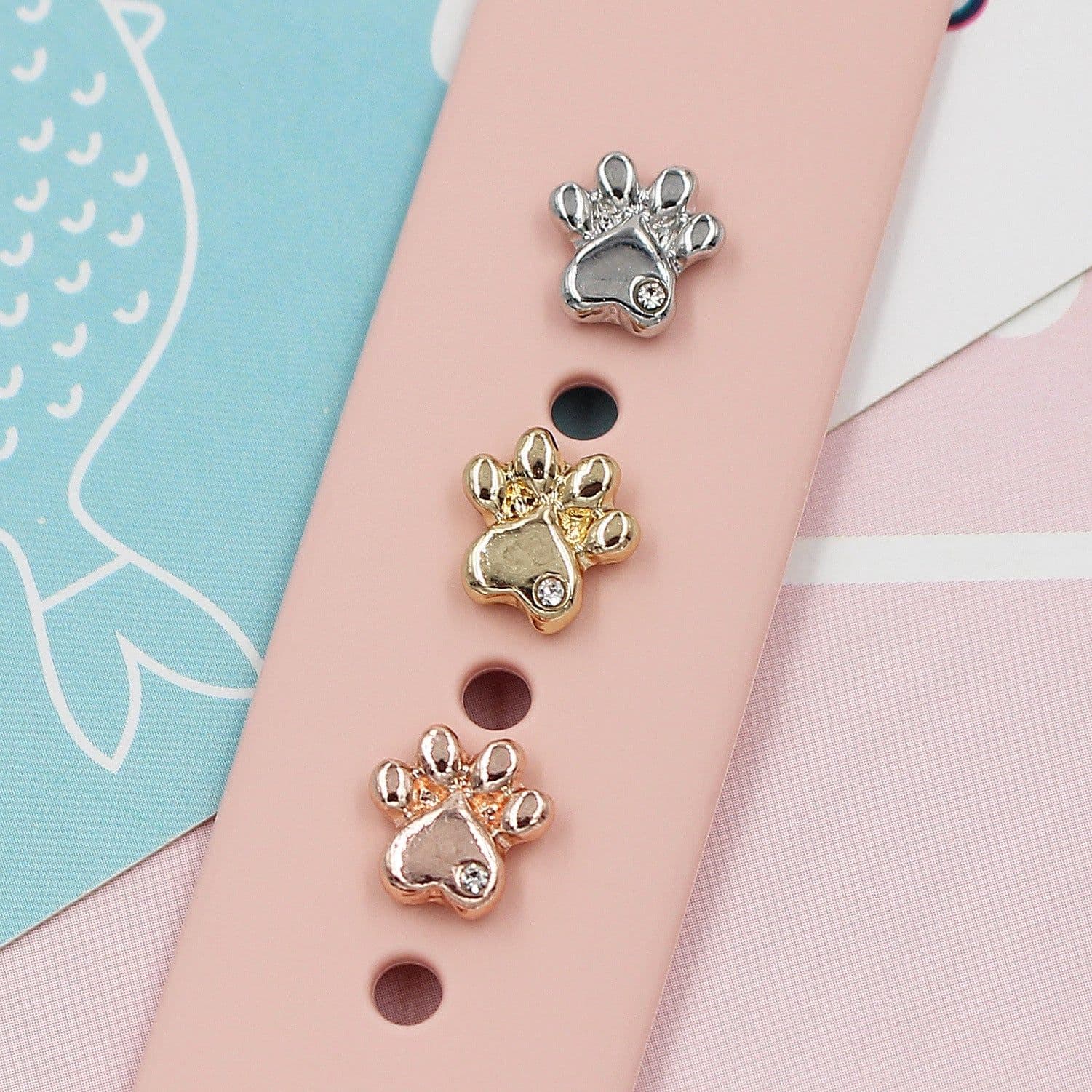 image-Apple Watch Silicone Strap with Cat Claw Decorative Ring Charm