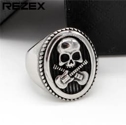 image-Skull Ring Titanium Steel Personality Trend Jewelry Gold
