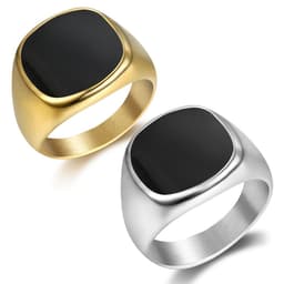 image-Titanium Steel Epoxy Ring Unisex Geometric 04308