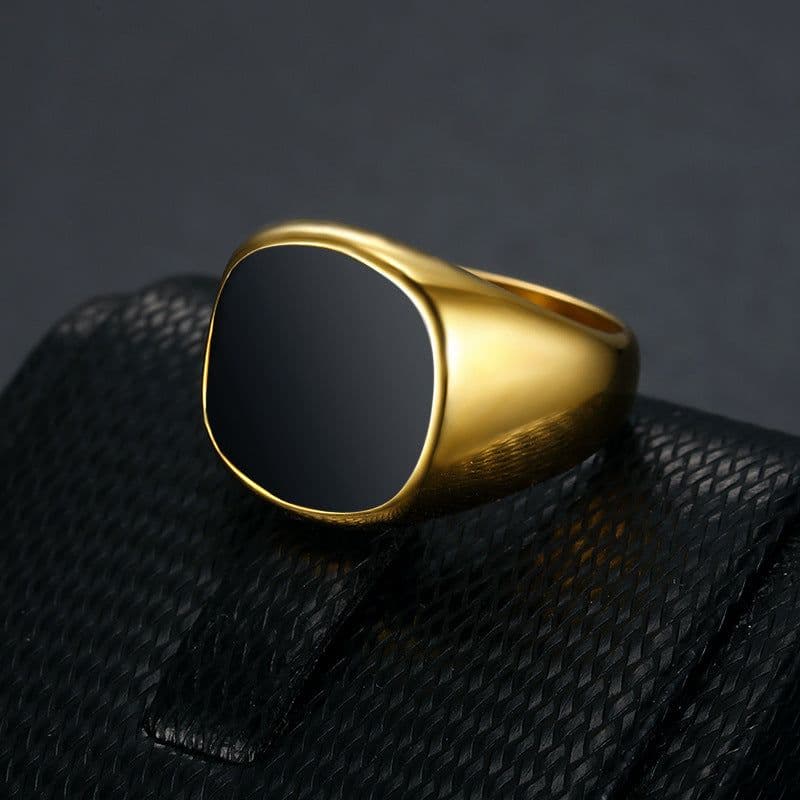 image-Titanium Steel Epoxy Ring Unisex Geometric 04308