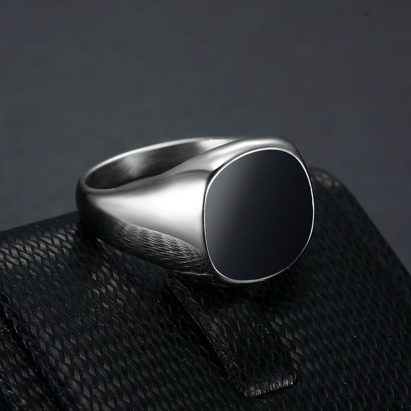 image-Titanium Steel Epoxy Ring Unisex Geometric 04308