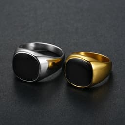 image-Titanium Steel Epoxy Ring Unisex Geometric 04308