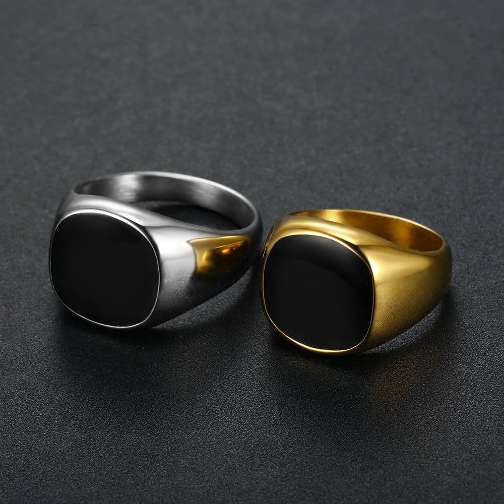 image-Titanium Steel Epoxy Ring Unisex Geometric 04308