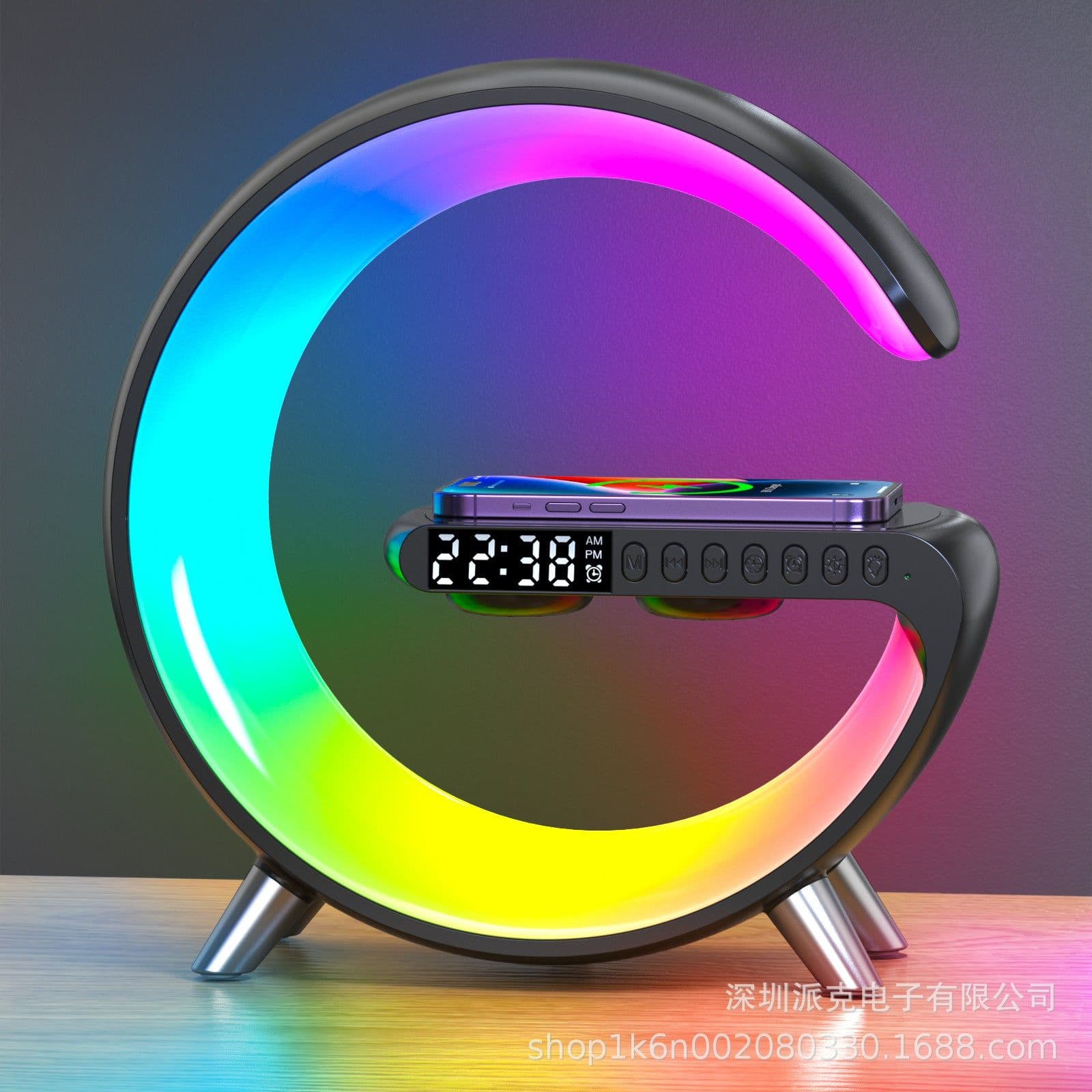 image-APECtime APEC-N69 Multifunctional Alarm Clock with Wireless Charging & Bluetooth Speaker