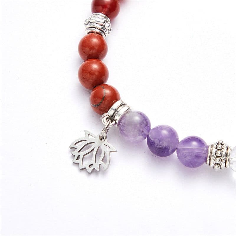 image-8MM Rainbow Agate Bead Bracelet 7 Color Unisex Jewelry SB005