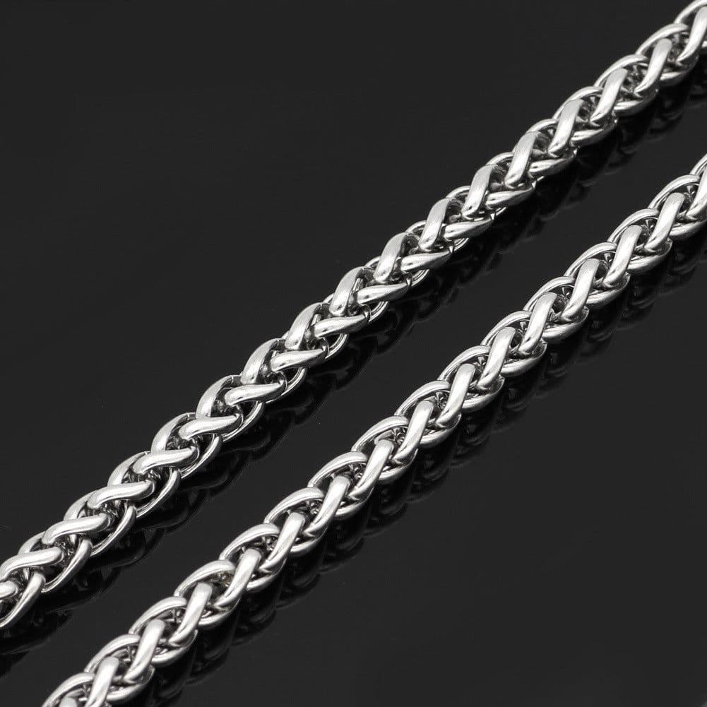 image-Stainless Steel Flower Chain Necklace 8mm 70cm Unisex