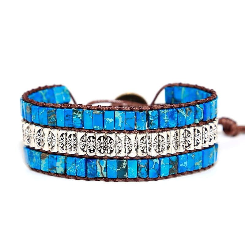 image-Poetry Craftsmanship Hand-Woven Wax Rope Agate Bracelet Retro