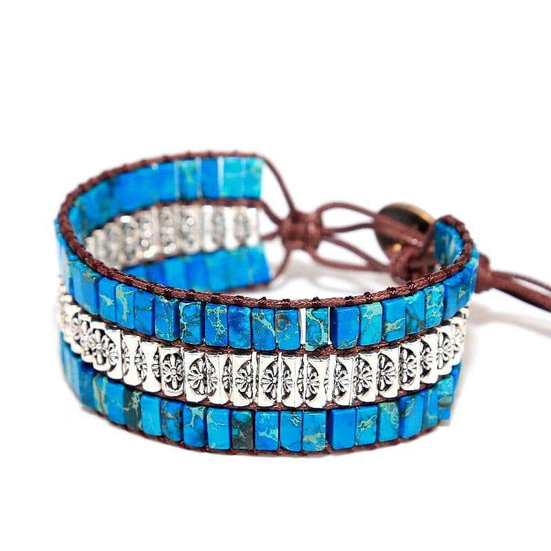 image-Poetry Craftsmanship Hand-Woven Wax Rope Agate Bracelet Retro