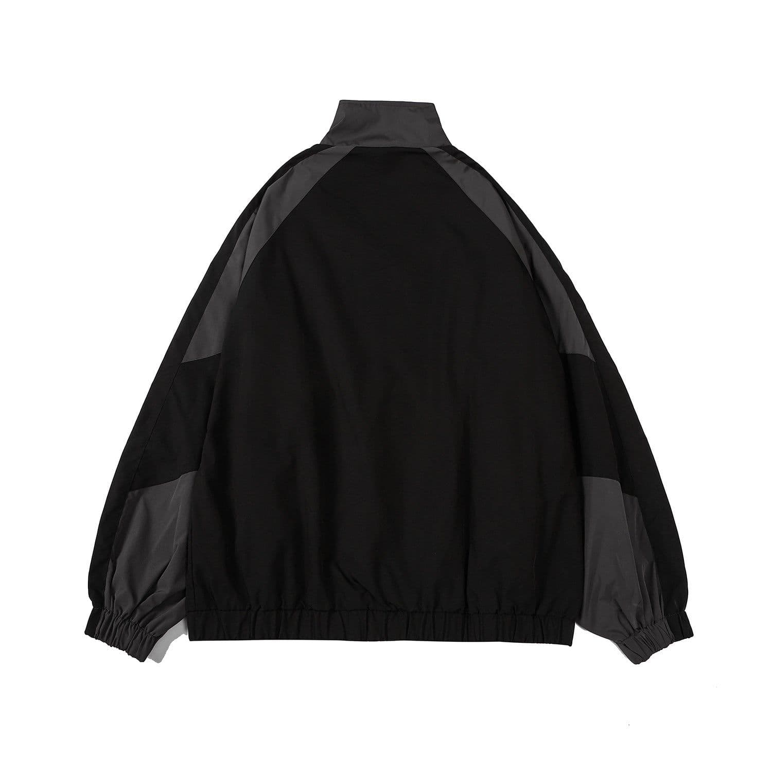 image-Men's Polyester Stand Collar Jacket Loose Fit Casual Cardigan