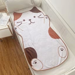 image-Cartoon Cat Flannel Blanket - Soft Throw for Kids & Adults