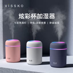 image-Desktop USB Air Humidifier with Colorful Cup Design