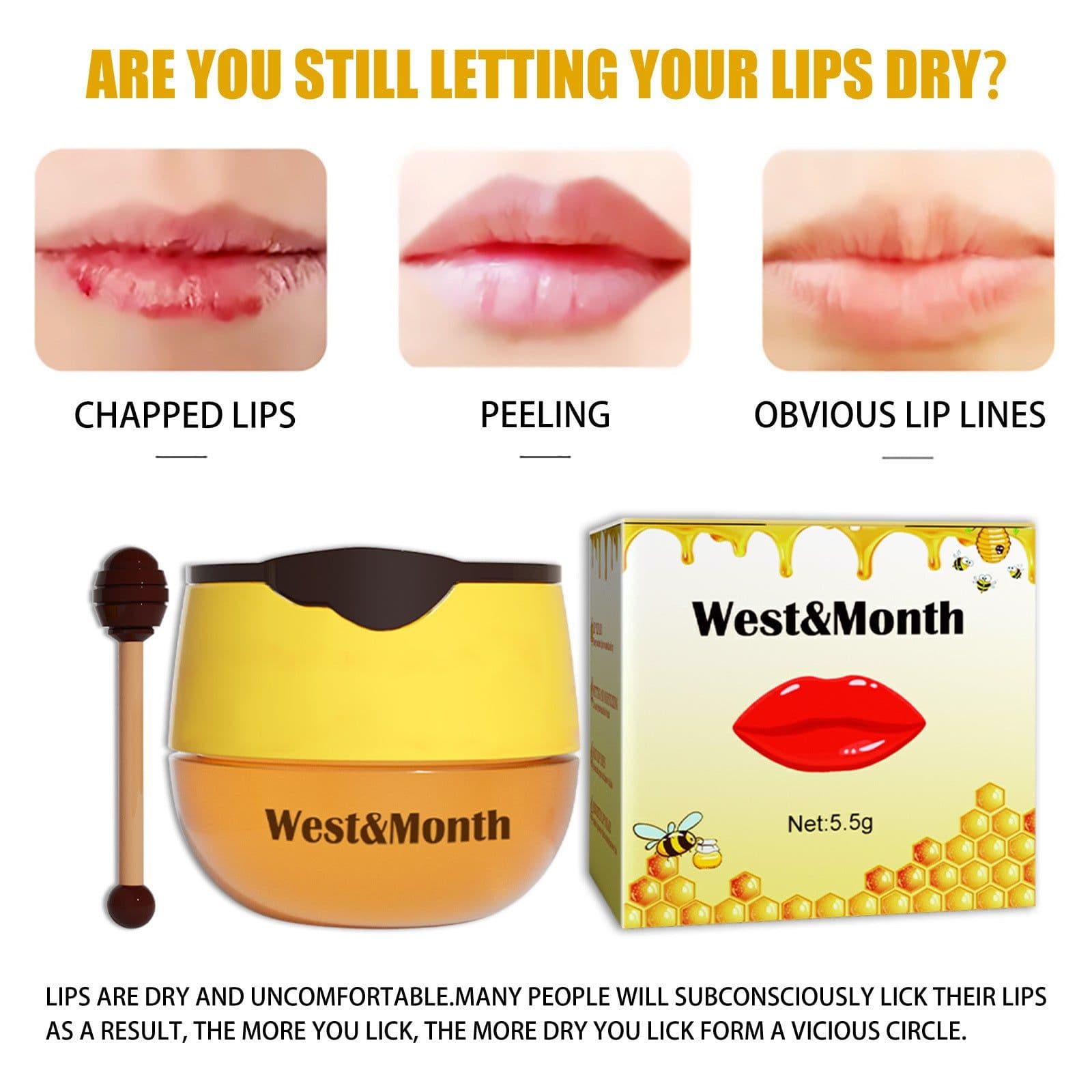 image-West&Month Propolis Moisturizing Lip Mask with Brush