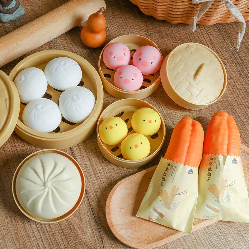 image-Chuanghong Toys TPR Stress Relief Steamed Bun Squeeze Toy 9cm