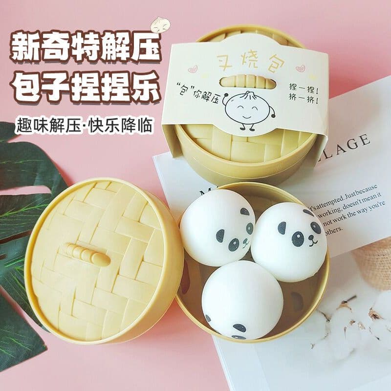 image-Chuanghong Toys TPR Stress Relief Steamed Bun Squeeze Toy 9cm