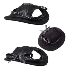 image-Dog Princess Hat Pet Baseball Cap Beret Striped Oxford Cloth