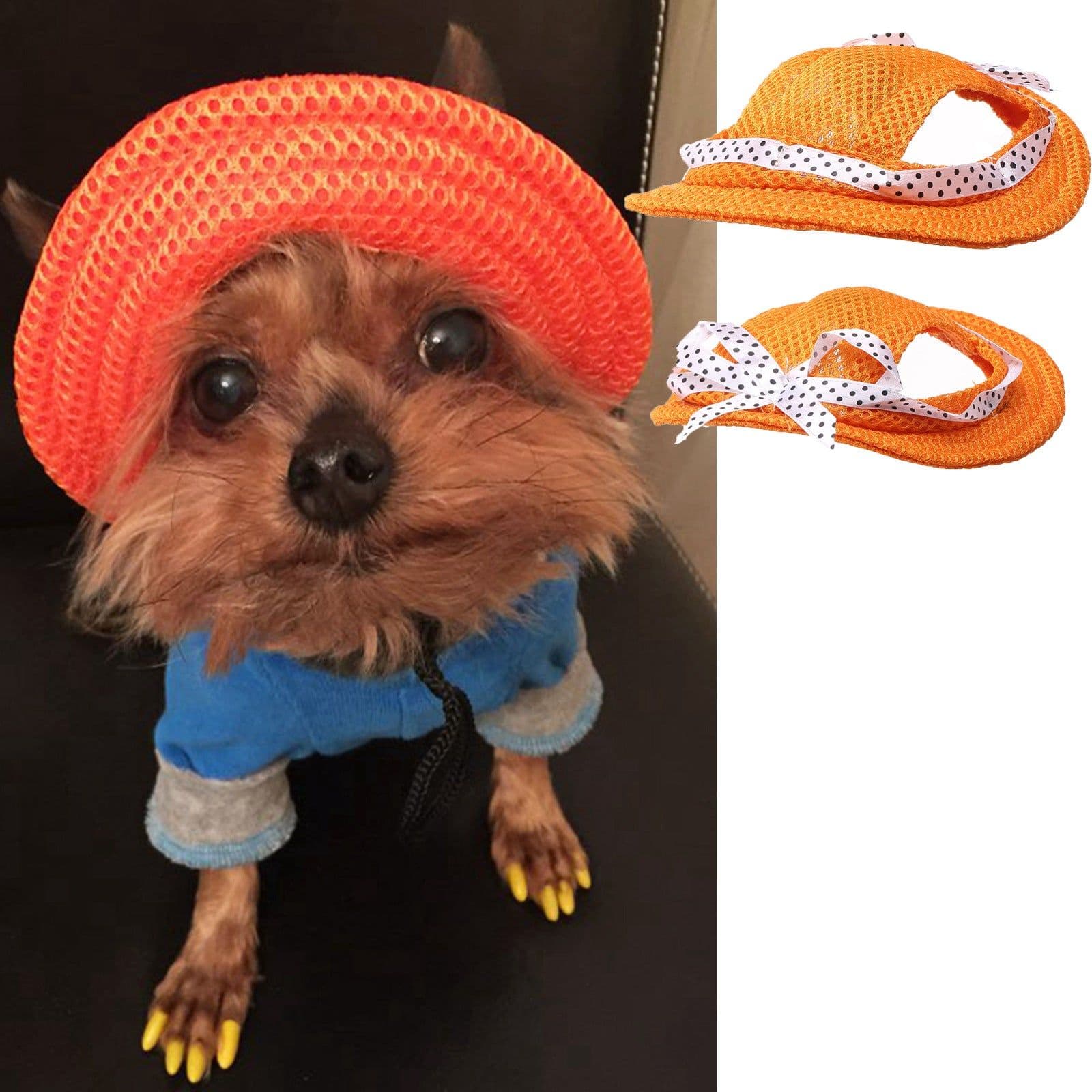 image-Dog Princess Hat Pet Baseball Cap Beret Striped Oxford Cloth