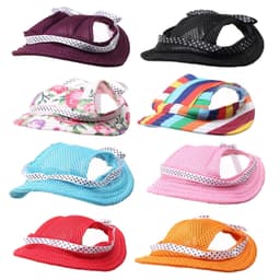 image-Dog Princess Hat Pet Baseball Cap Beret Striped Oxford Cloth