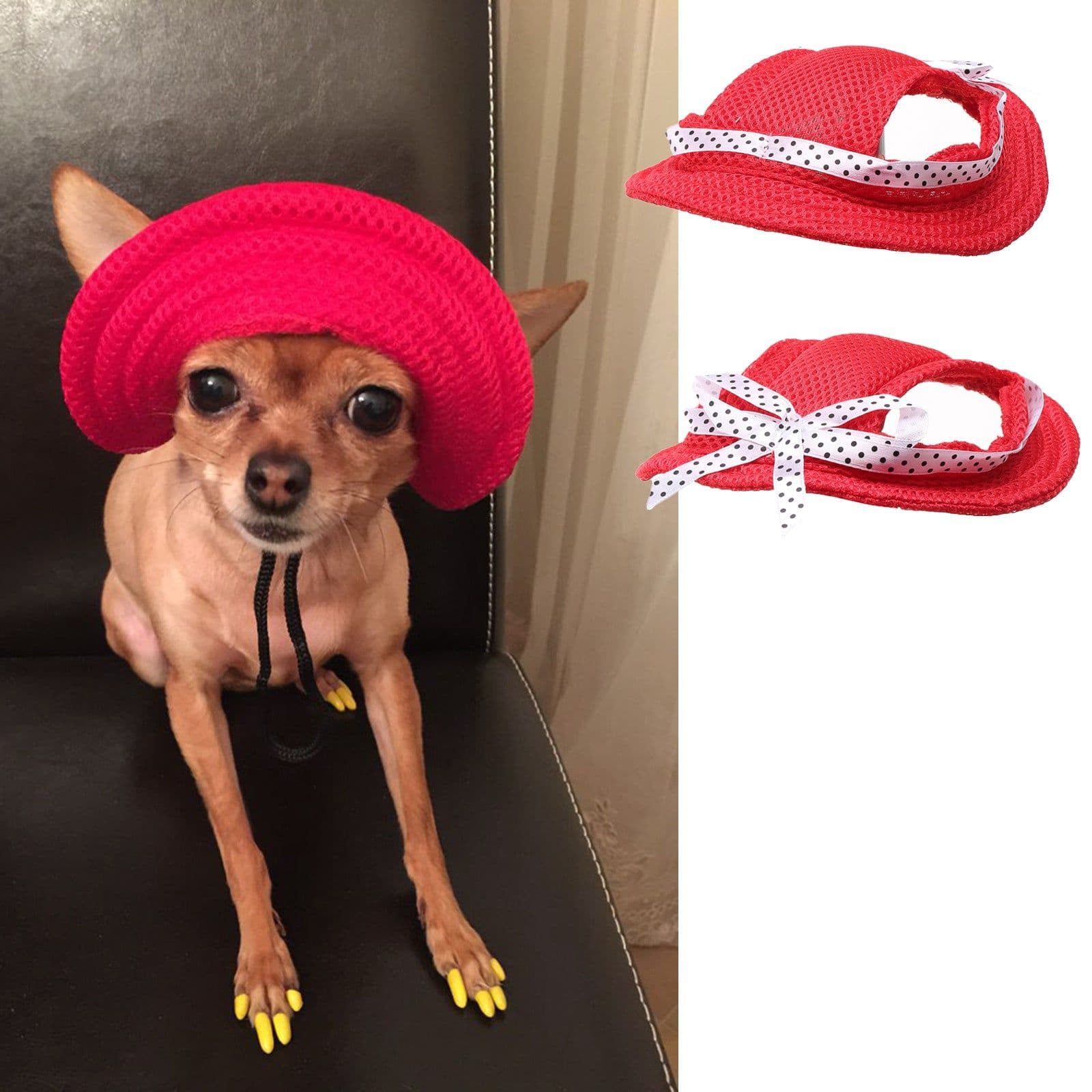 image-Dog Princess Hat Pet Baseball Cap Beret Striped Oxford Cloth