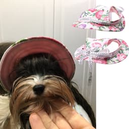 image-Dog Princess Hat Pet Baseball Cap Beret Striped Oxford Cloth