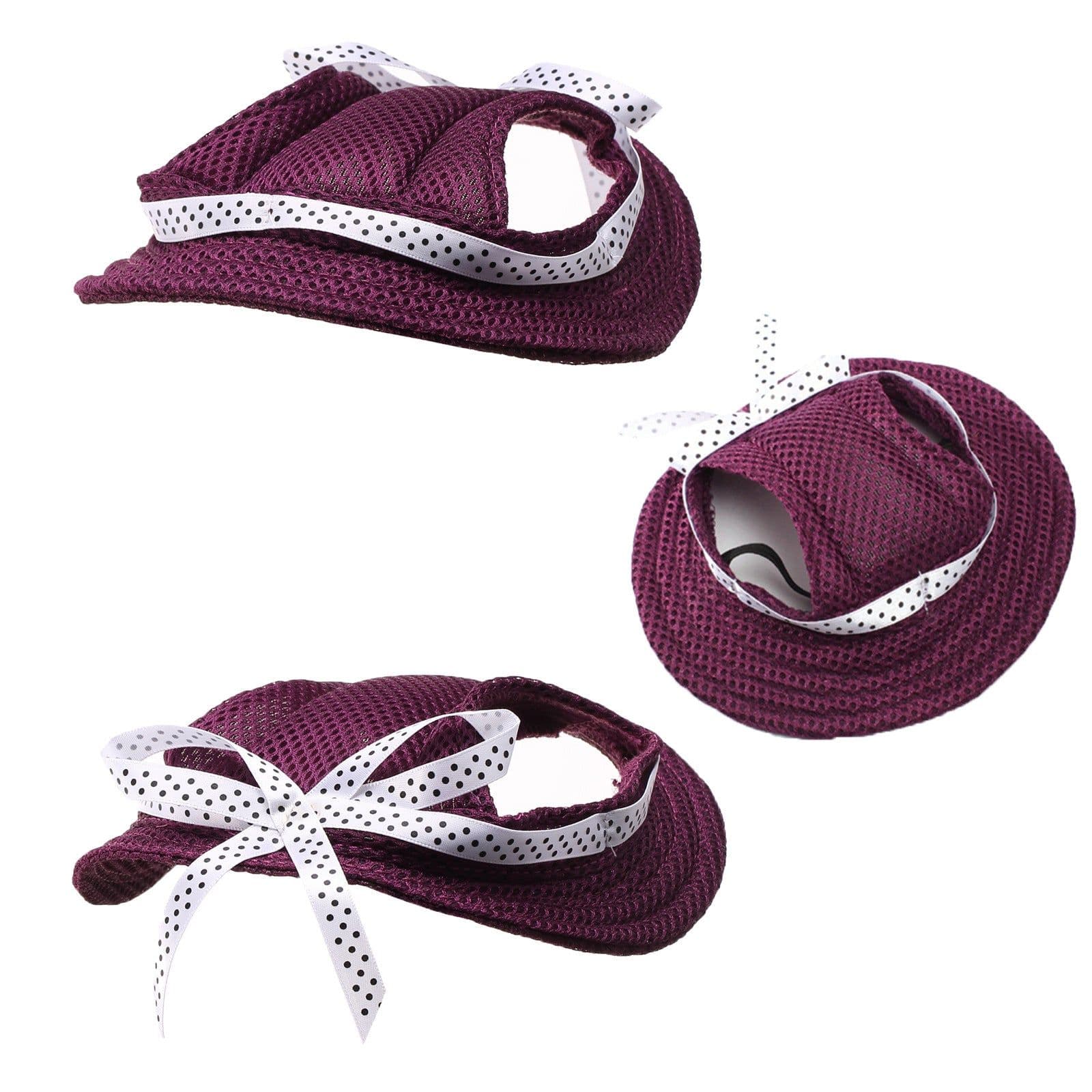 image-Dog Princess Hat Pet Baseball Cap Beret Striped Oxford Cloth