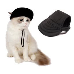 image-Dog Princess Hat Pet Baseball Cap Beret Striped Oxford Cloth