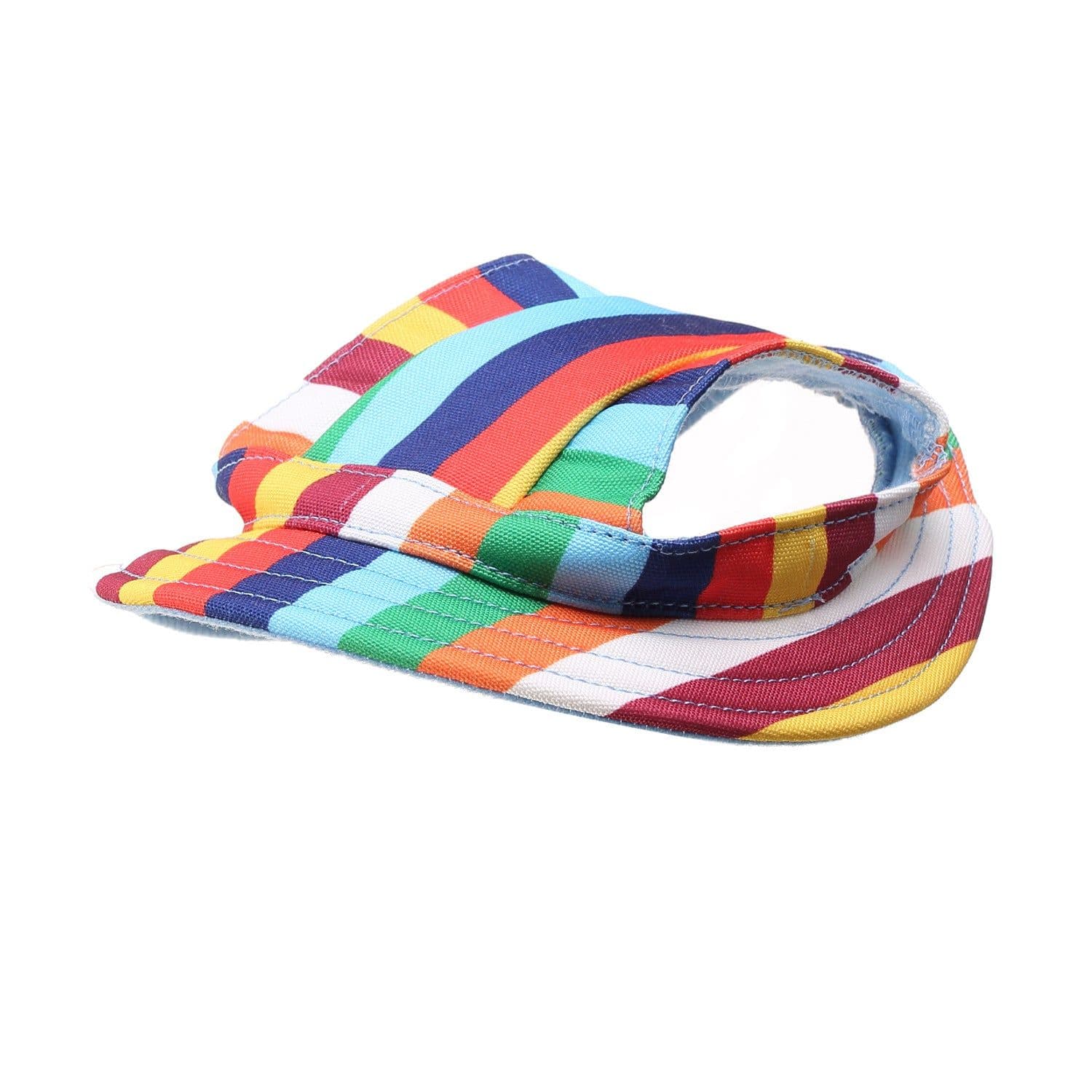 image-Dog Princess Hat Pet Baseball Cap Beret Striped Oxford Cloth