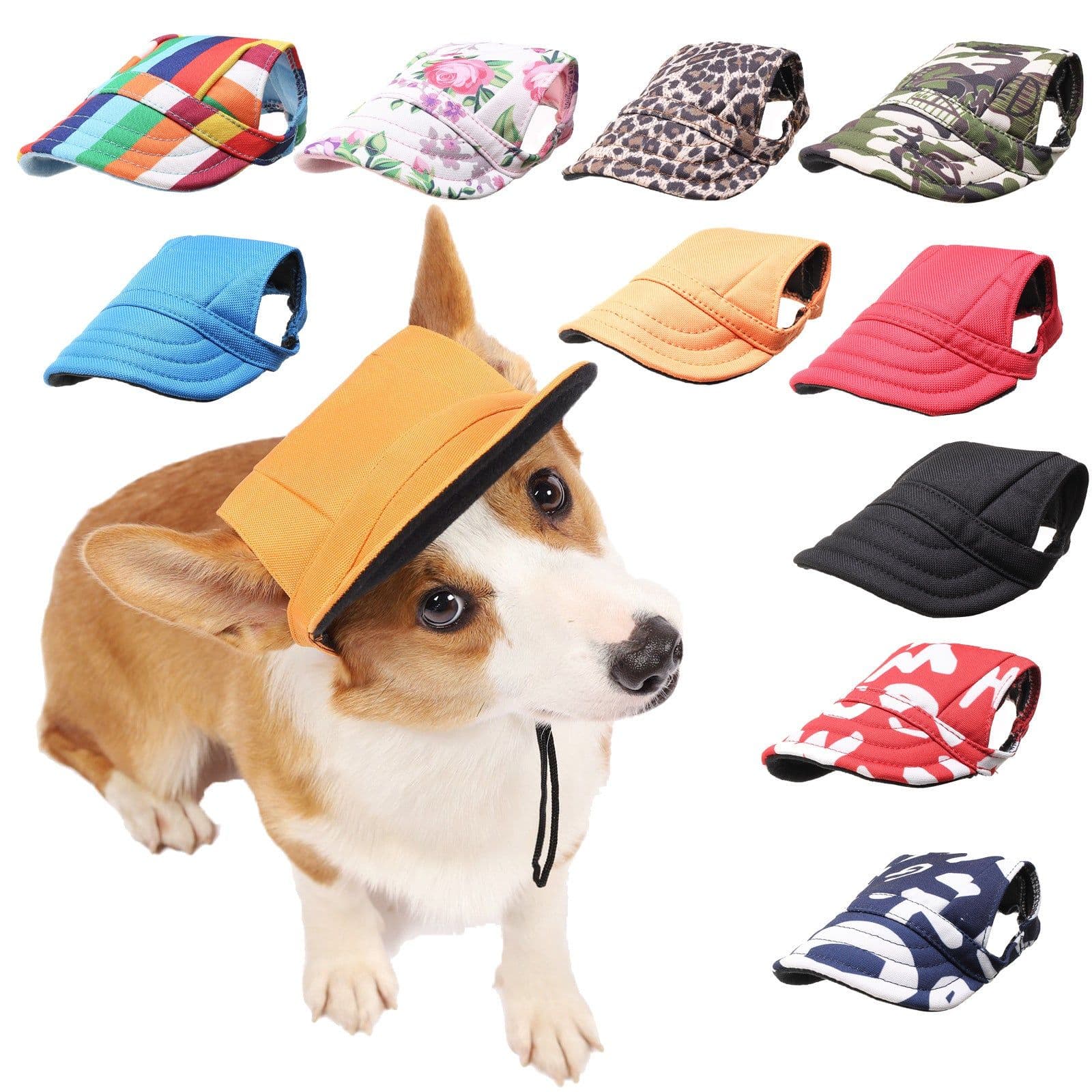 image-Dog Princess Hat Pet Baseball Cap Beret Striped Oxford Cloth