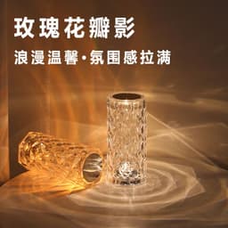 image-Crystal Rose Lamp USB Rechargeable Touch Control Bedside Night Light