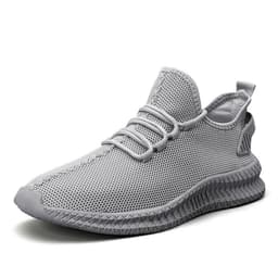 image-Bechens Men's Mesh Loafers Grey Casual Flat Shoes Size 48