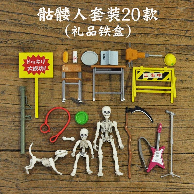 image-Mr. Bones Skeleton Man Movable Model with Accessories 8.5cm