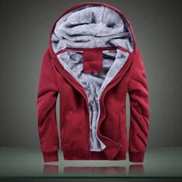 image-Men's Hooded Fleece Jacket Solid Color Casual Warm Zipper Cardigan