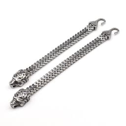 image-Men's Stainless Steel Wolf Head Bracelet Viking Hip Hop Style