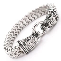 image-Viking Legend Stainless Steel Wolf Head Bracelet Titanium Steel