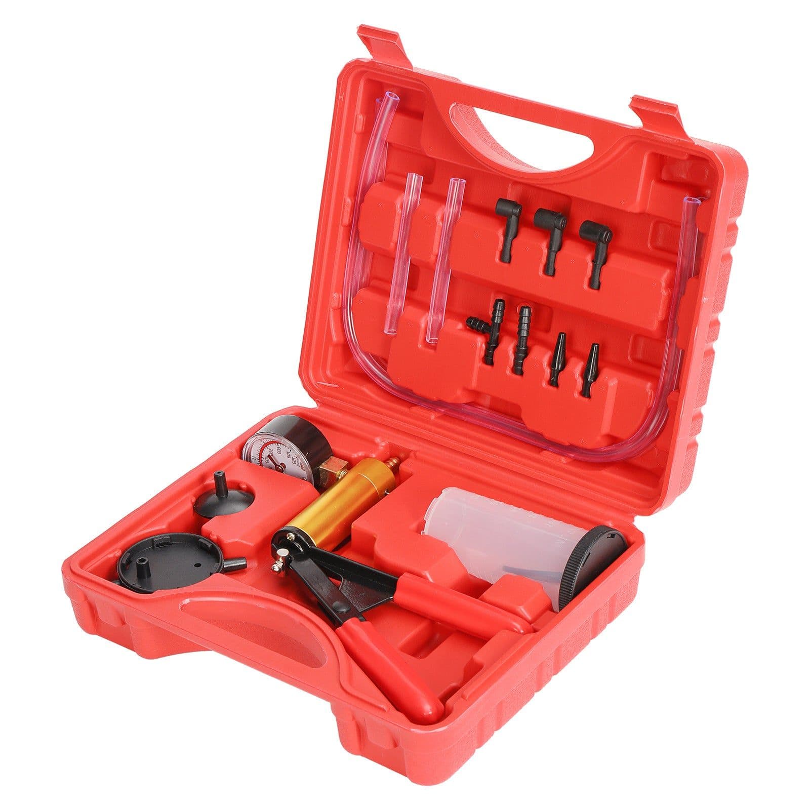 image-Manual Vacuum Pump 5-Piece Brake Fluid Bleeder Tool Set