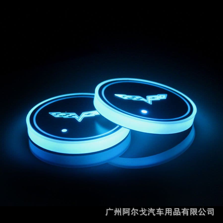 image-LED Car Cup Holder Coaster with Colorful Light Acrylic Argo