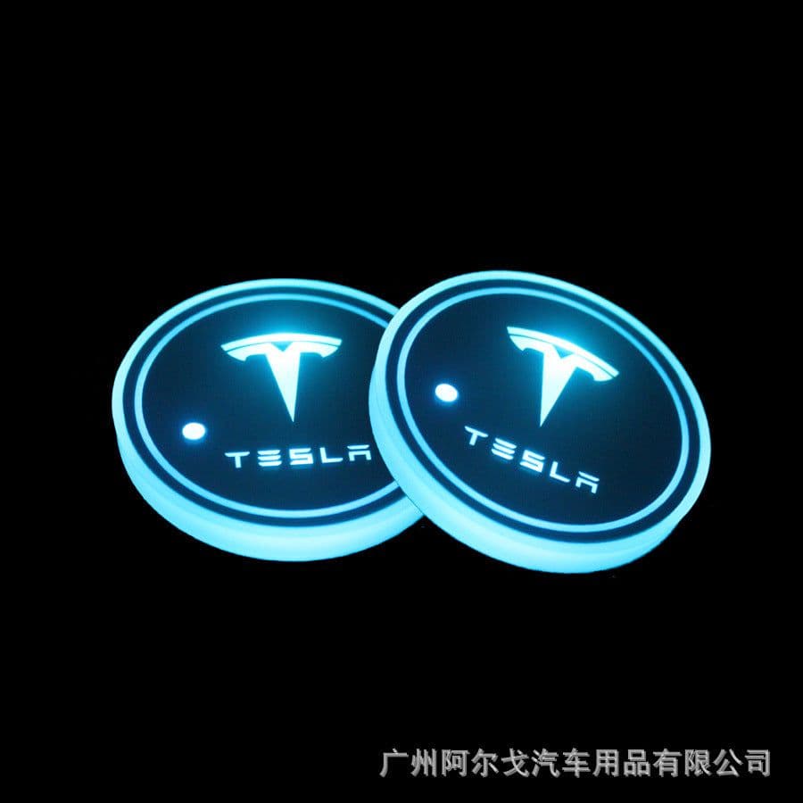 image-LED Car Cup Holder Coaster with Colorful Light Acrylic Argo