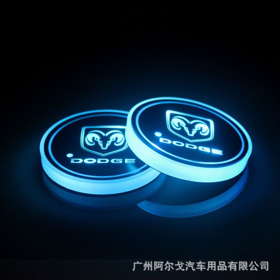 image-LED Car Cup Holder Coaster with Colorful Light Acrylic Argo